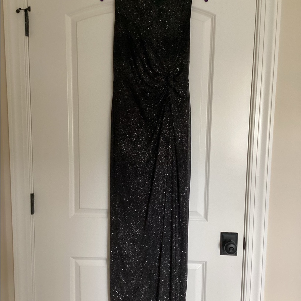 Calvin Klein Strapless Black Glitter Dress